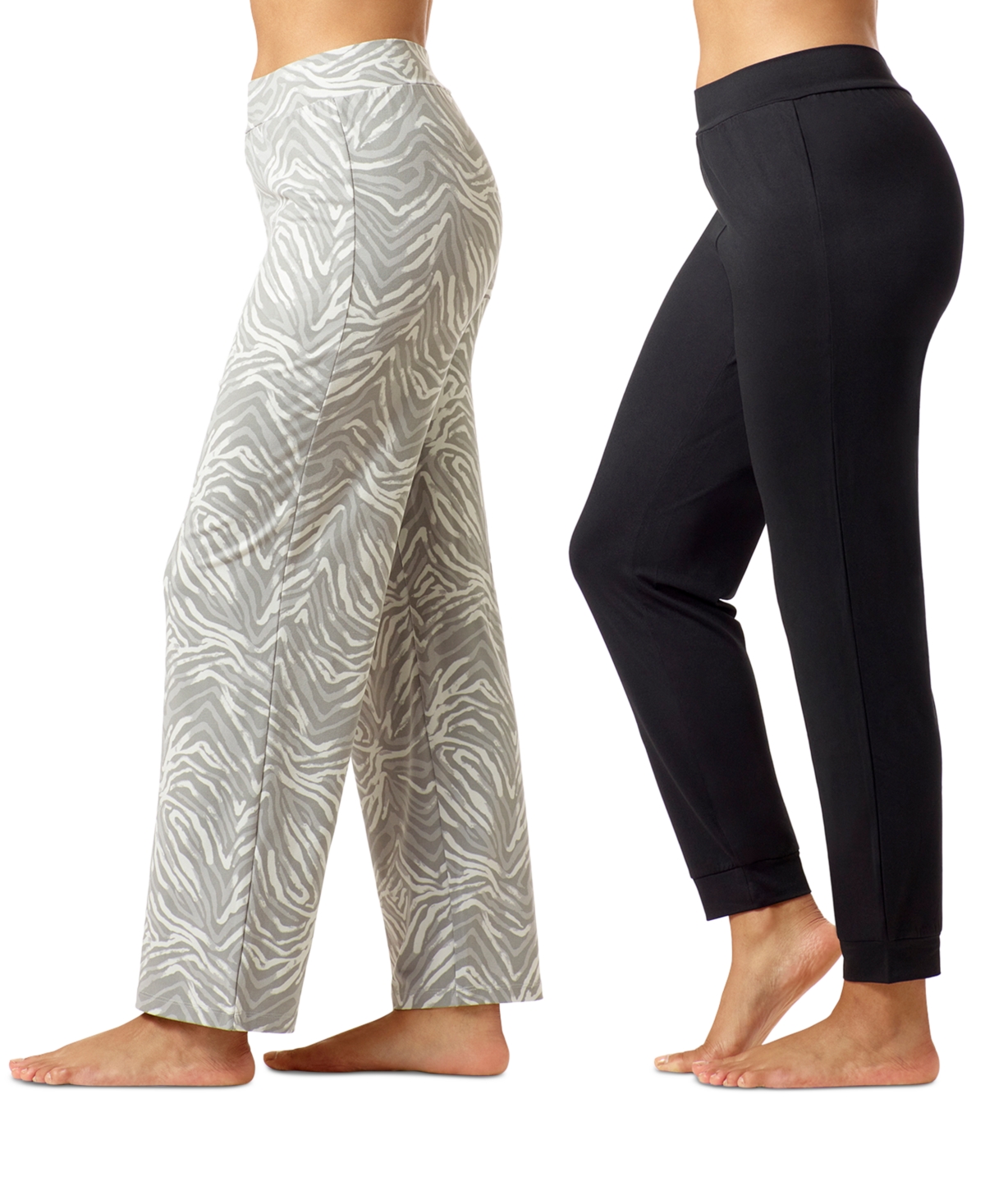 Shop Hue Women's 2-pk. Pure Comfort Mid-rise Pajama Pants In Black