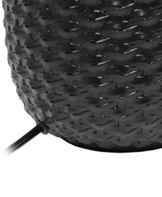 20.4" Tall Traditional Ceramic Purled Texture Bedside Table Desk Lamp with White Fabric Drum Shade