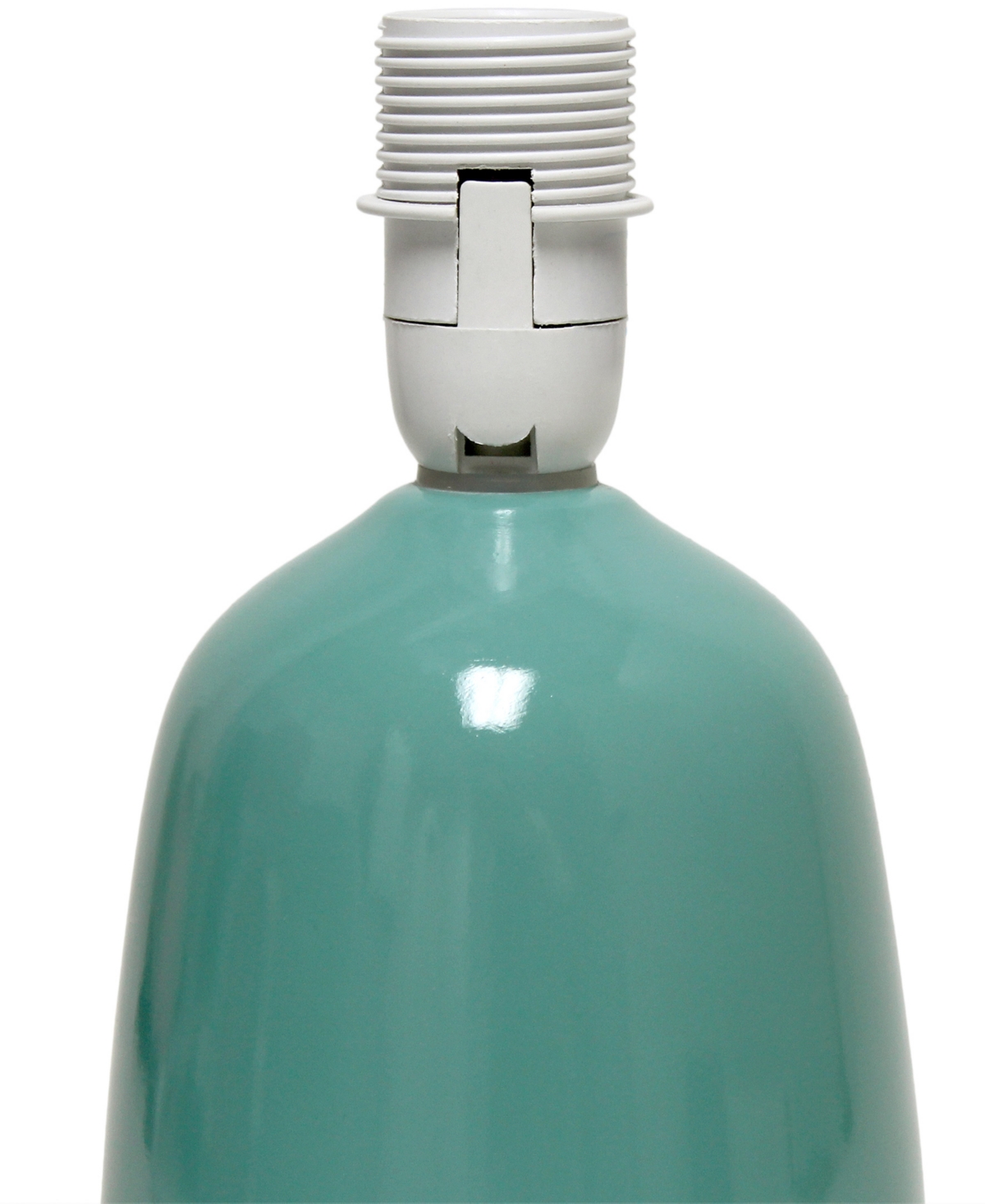 Simple Designs 10.04" Tall Traditional Ceramic Thimble Base Bedside Table Desk Lamp with Matching Fabric Shade