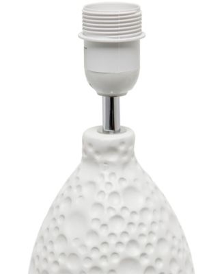 Essentix 14.17" Traditional Ceramic Textured Thumbprint Tear Drop Shaped Table Desk Lamp 