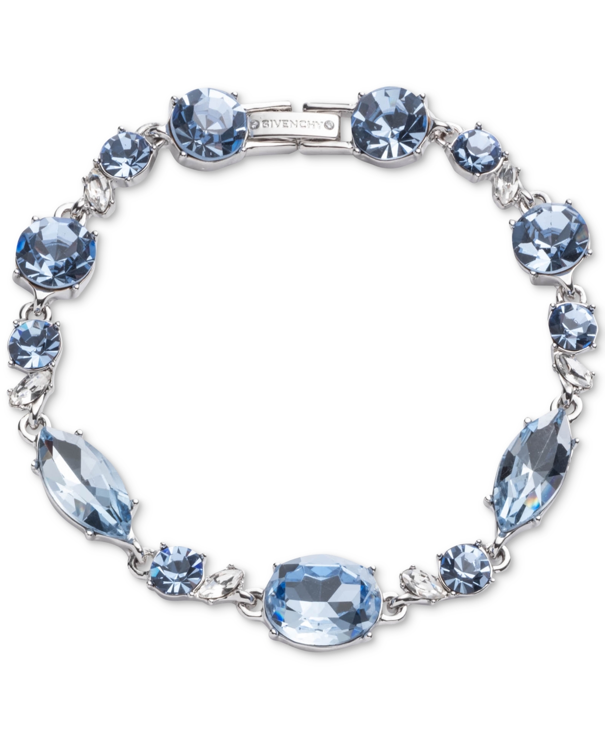 Shop Givenchy Crystal Stone Link Flex Bracelet In Grotto Blu