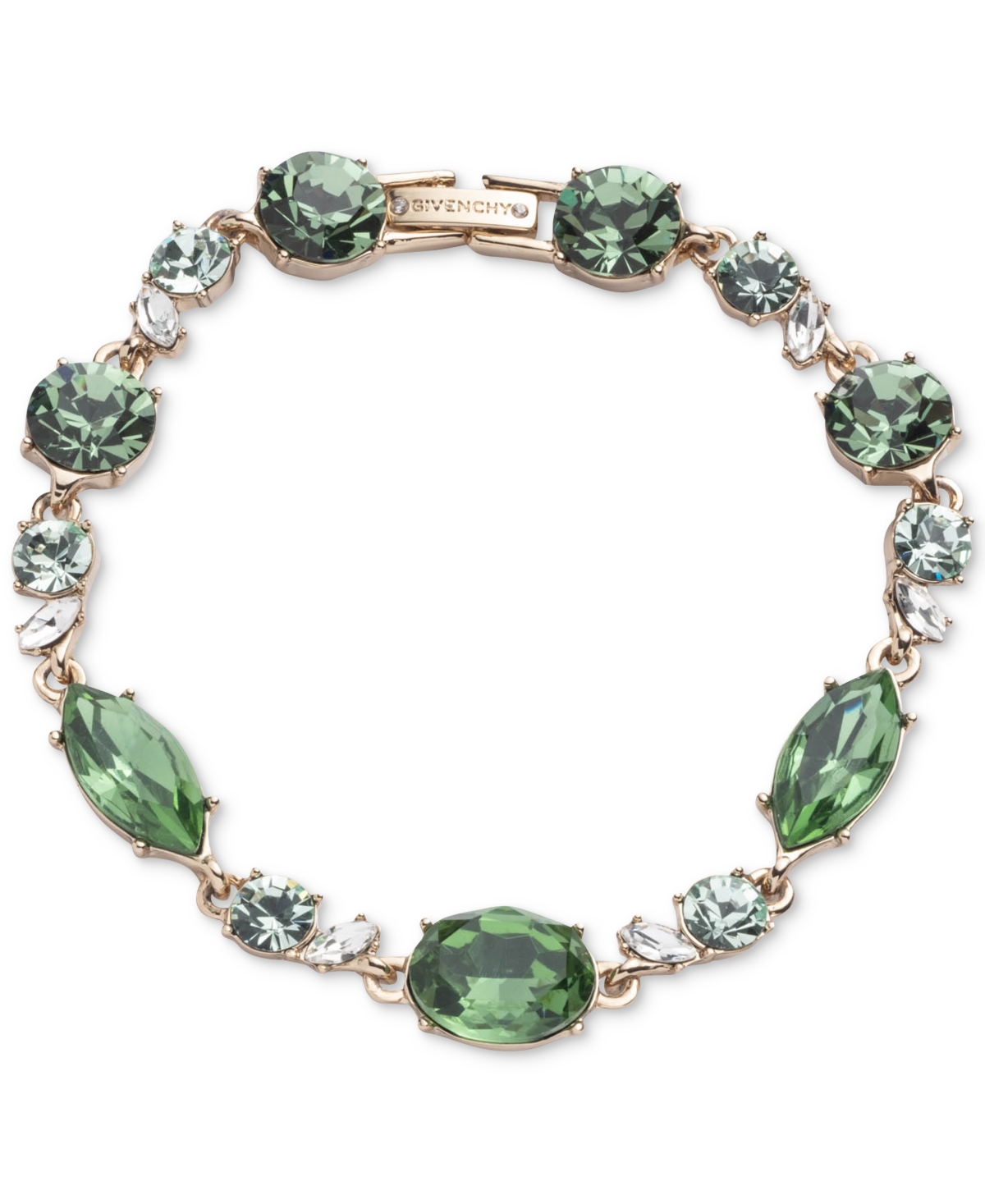 Shop Givenchy Crystal Stone Link Flex Bracelet In Light Gree