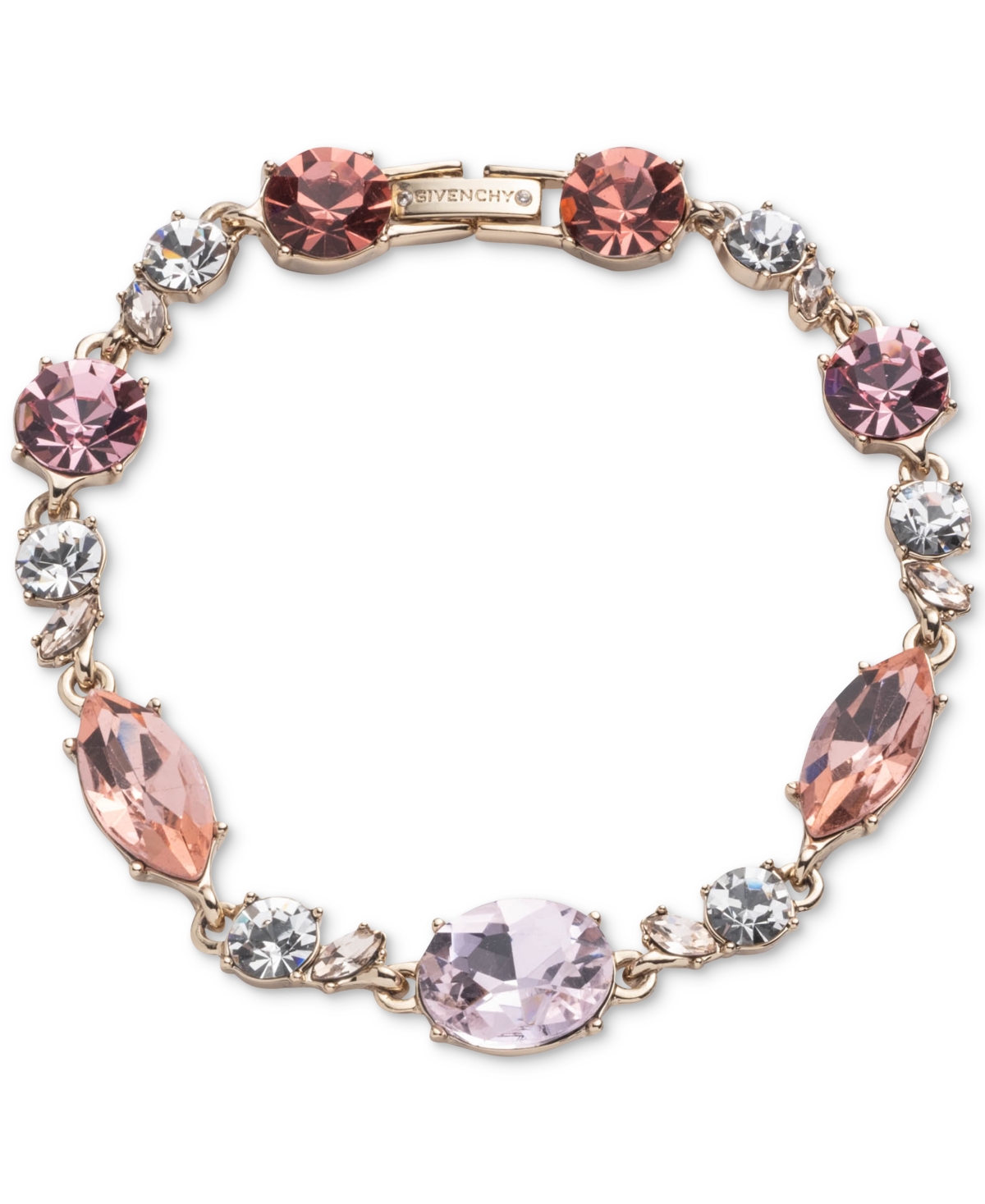 Shop Givenchy Crystal Stone Link Flex Bracelet In Rose