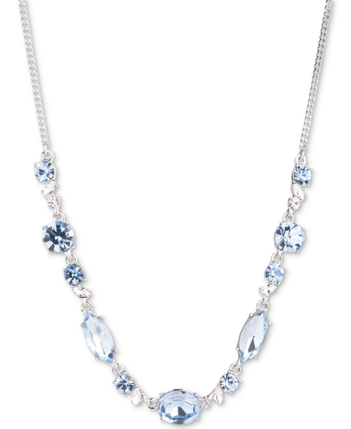 Givenchy Crystal Frontal Necklace, 16" + 3" Extender In Blue