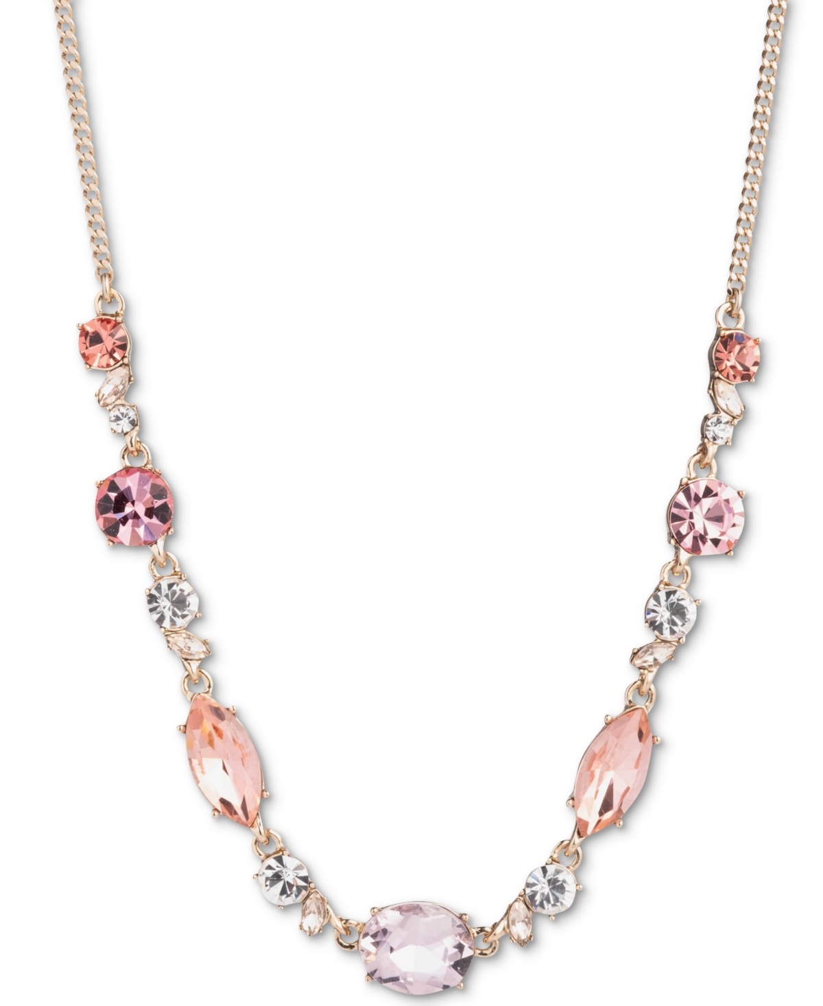 Shop Givenchy Crystal Frontal Necklace, 16" + 3" Extender In Rose