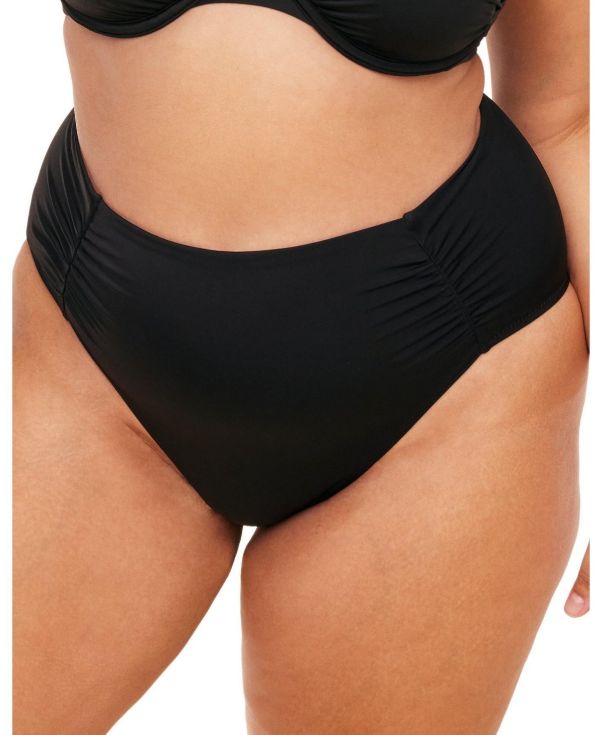 Plus Size Bobbie Swimwear High-Waist Bikini Bottom - Black