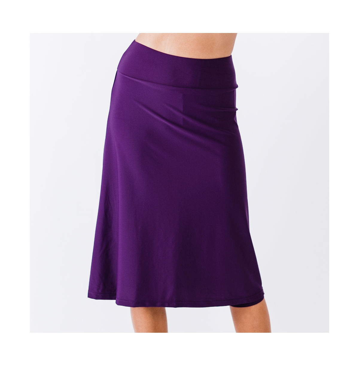 Women's Long Swim Skort - Eggplant