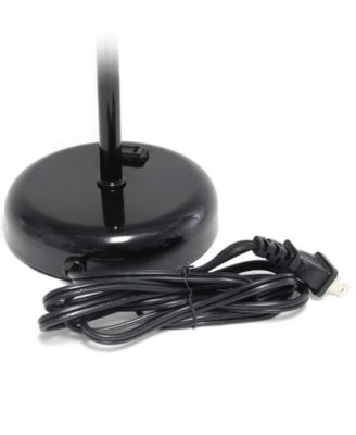 Oslo 19.5" Contemporary Bedside Standard Metal Table Desk Lamp with White Drum Fabric Shade 