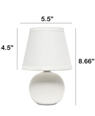 Nauru 8.66" Traditional Petite Ceramic Orb Bedside Table Desk Lamp Two Pack Set, Tapered Drum Fabric Shade 