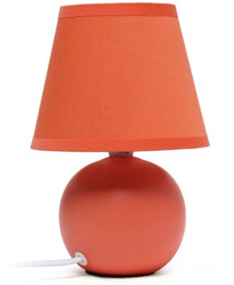 Nauru 8.66" Traditional Petite Ceramic Orb Bedside Table Desk Lamp with Tapered Drum Fabric Shade
