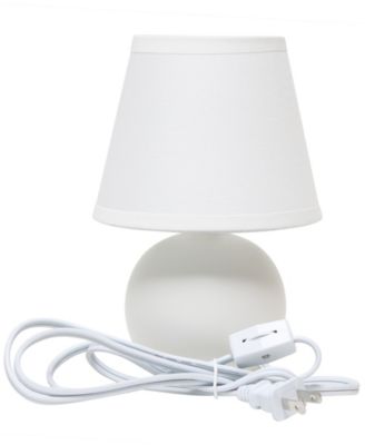 Nauru 8.66" Traditional Petite Ceramic Orb Bedside Table Desk Lamp with Tapered Drum Fabric Shade