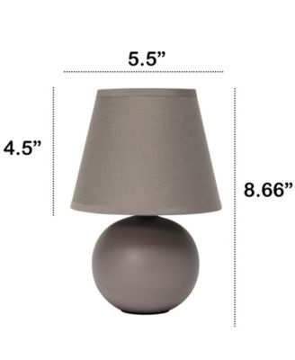 Nauru 8.66" Traditional Petite Ceramic Orb Bedside Table Desk Lamp with Tapered Drum Fabric Shade