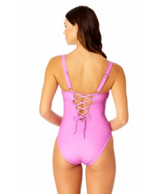 Women's Lace Up Compression One Piece Swimsuit