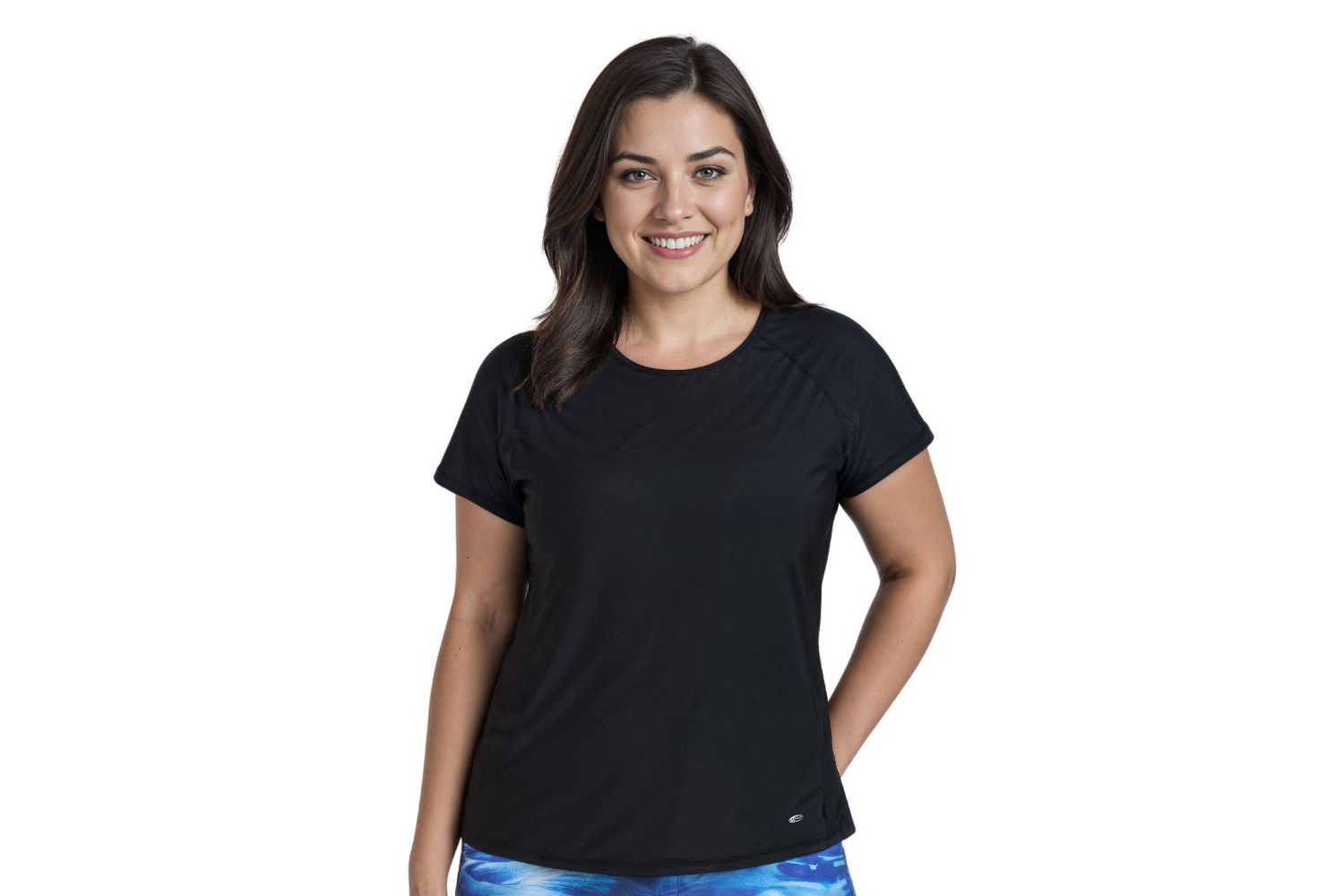 Plus Size Loose Fit Short Sleeve UPF 50+ Adele Swim Top