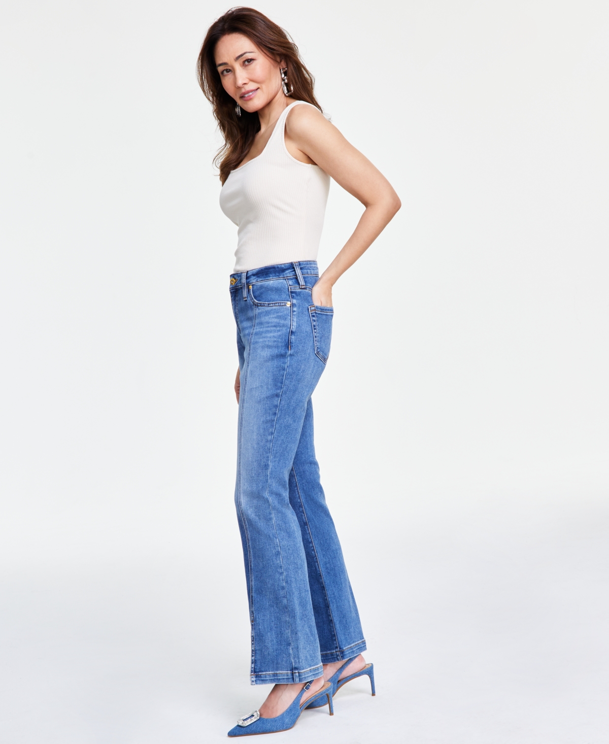 I.n.c. International Concepts Women's Seam-Front Slit-Hem Jeans, Created for Macy's