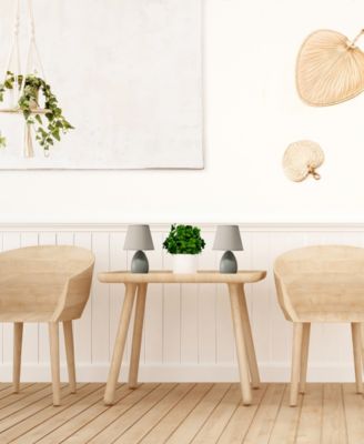 Nauru 9.45" Traditional Petite Ceramic Oblong Bedside Table Desk Lamp Two Pack Set, Tapered Drum Fabric Shade 