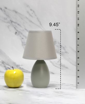 Nauru 9.45" Traditional Petite Ceramic Oblong Bedside Table Desk Lamp with Tapered Drum Fabric Shade 