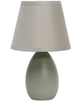 Nauru 9.45" Traditional Petite Ceramic Oblong Bedside Table Desk Lamp with Tapered Drum Fabric Shade 