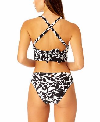 Women's Solid Halter Banded Bra Swim Top