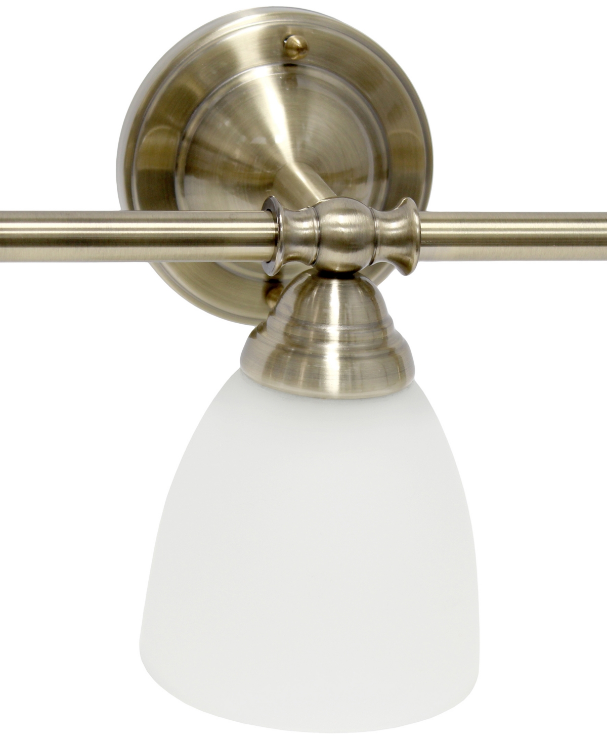 Shop Lalia Home Essentix Traditional Three Light Metal And Translucent Glass Shade Vanity Uplight Downlight Wall Mou In Brushed Nickel