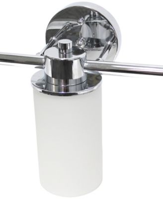 Essentix Contemporary Three Light Metal and Opaque White Glass Shade Vanity Uplight Downlight Wall Mounted Fixture 