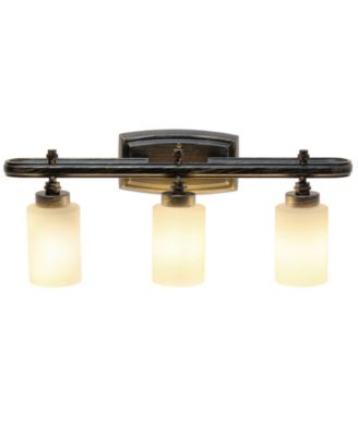 Essentix Contemporary Three Light Metal and Opaque White Glass Shade Vanity Uplight Downlight Wall Mounted Fixture 