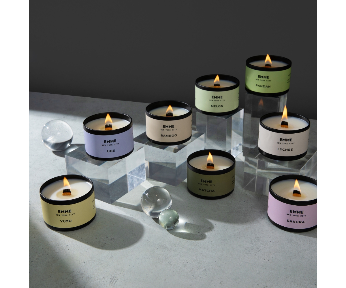 Emme nyc Natural Soy Sakura Scented Candle Tin with Wood Wick 4