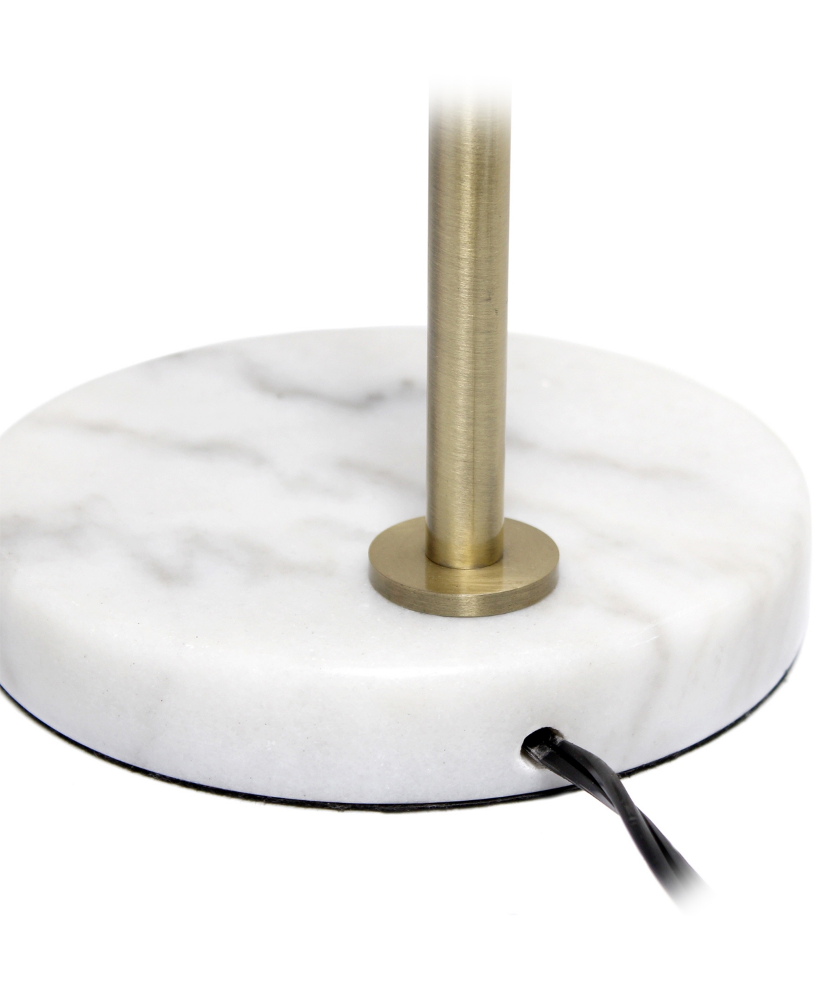 Lalia Home Studio Loft 21" White Globe Shade Table Desk Lamp With Marble Base And Antique Brass Arm In Antique Brass
