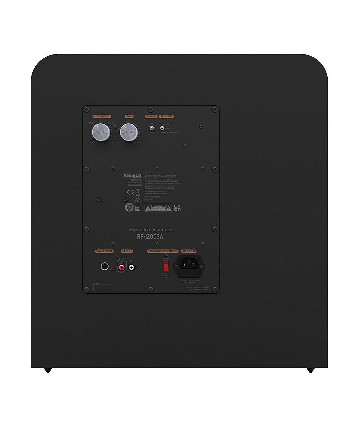 Klipsch RP-1200SW: Elite 12" High-Excursion Subwoofer, Ebony + 2Yr Warranty Kit