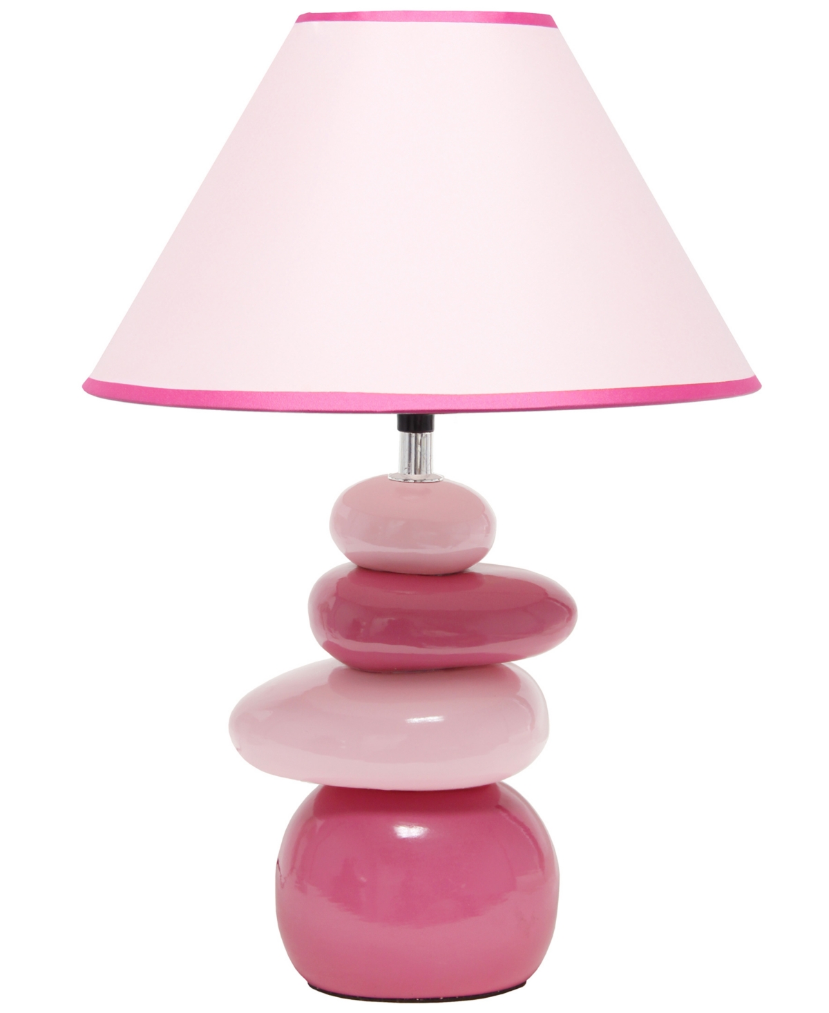 Shop Creekwood Home Priva 17.25" Contemporary Ceramic Stacking Stones Table Desk Lamp In Pink