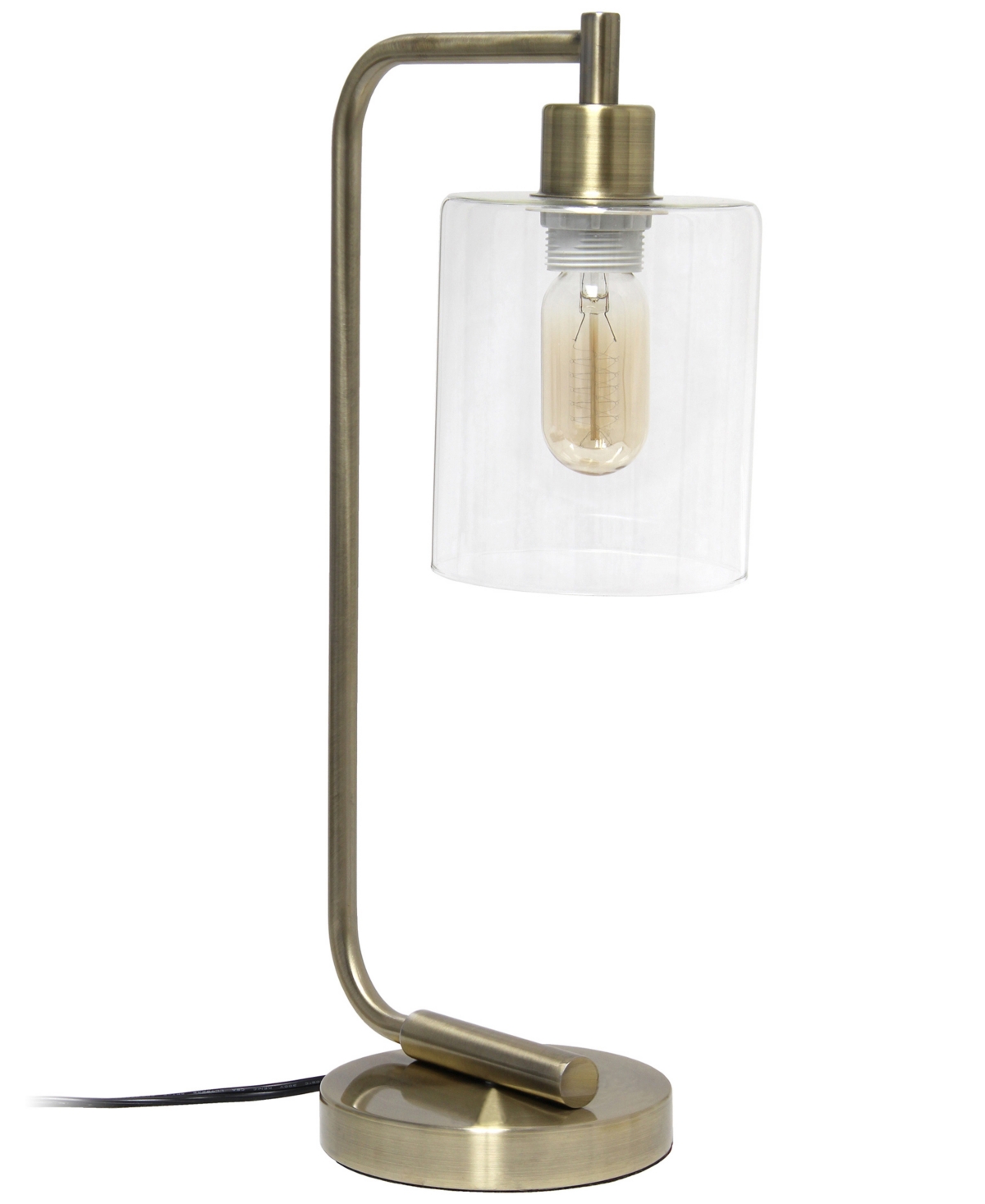 Shop Lalia Home Modern Iron Desk Lamp With Glass Shade, Antique Brass