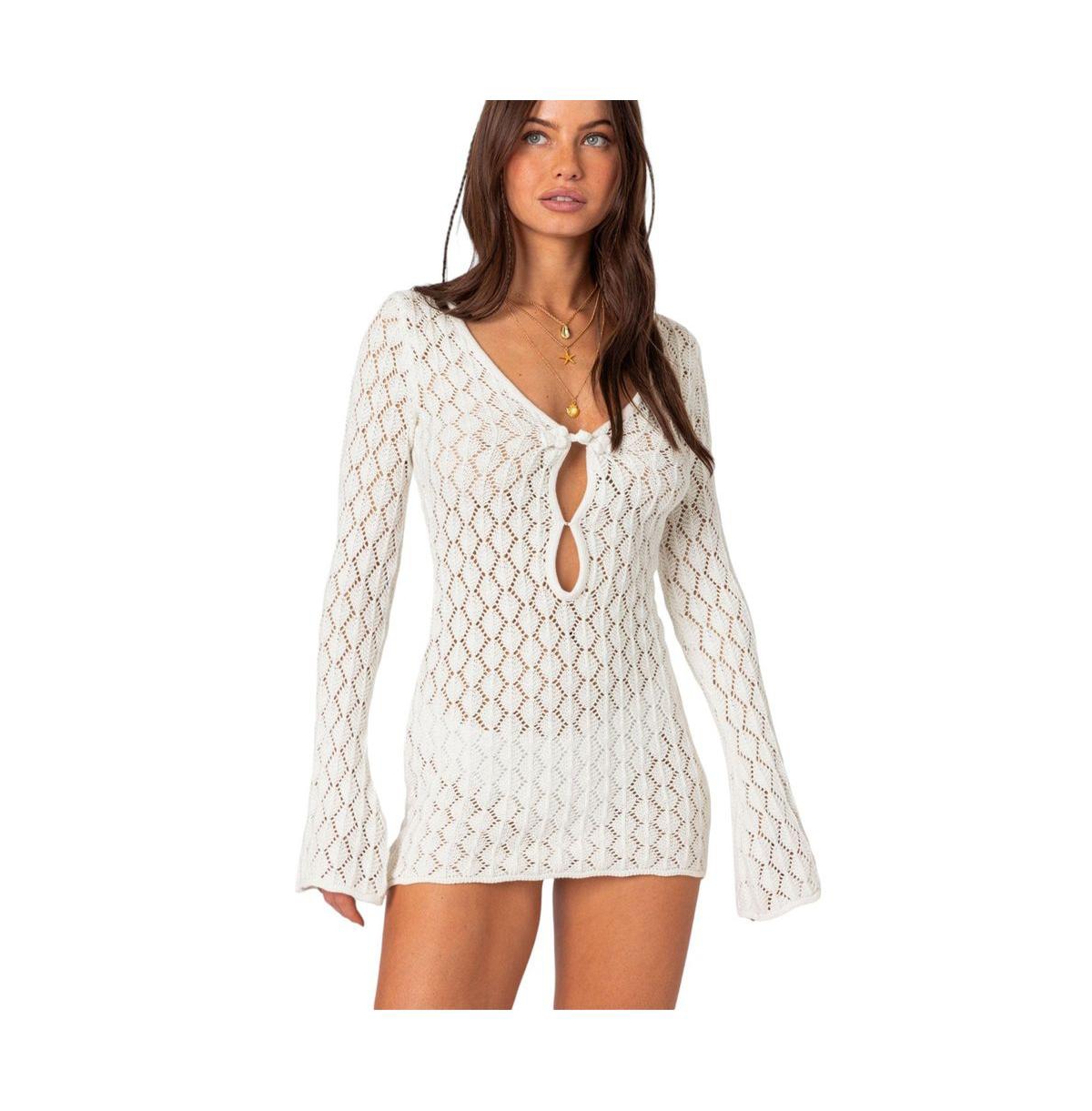Edikted Women's Brie Cut Out Crochet Mini Dress