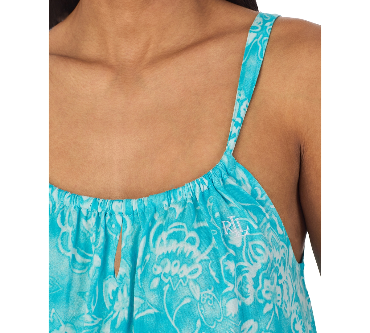 Lauren Ralph Lauren Women's Short Tunnel Neck Strap Nightgown