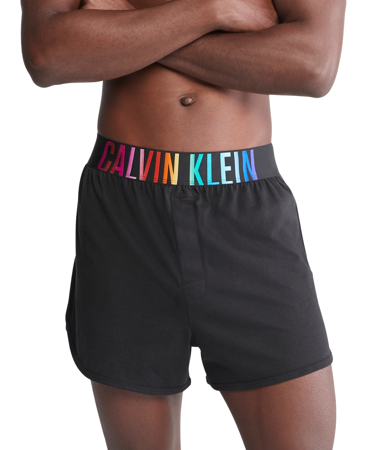 Shop Calvin Klein Men's Intense Power Pride Cotton Sleep Shorts In Black