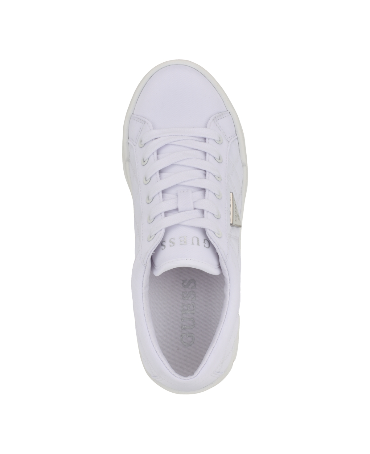 Shop Guess Women's Tesie Tread Bottom Platform Lace Up Sneakers In White