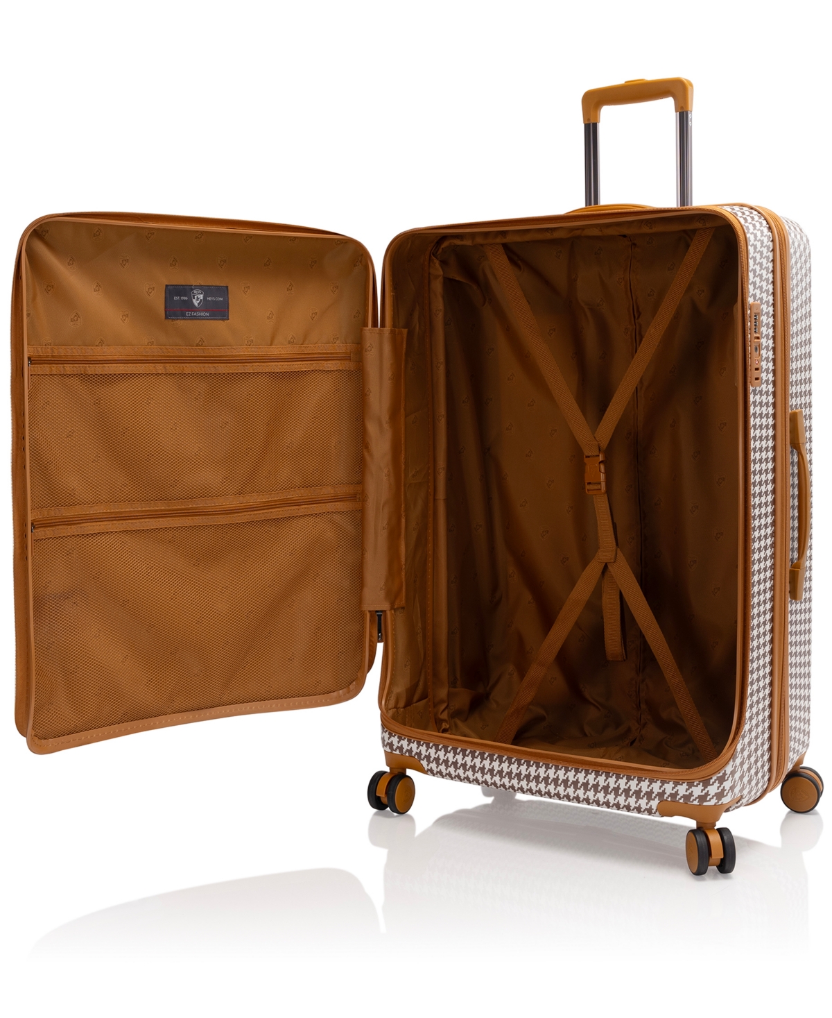 Heys Hey's Ez Fashion Hardside 30" Check-in Spinner Luggage In Brown Houndstooth