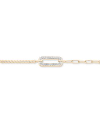 Diamond Link Two-Chain Bracelet (3/4 ct. t.w.) in Gold Vermeil, Created for Macy's
