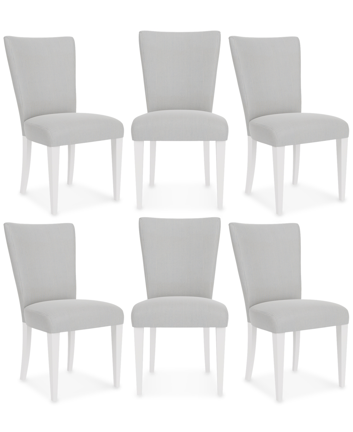 Shop Macy's Catriona 6 Pc. Upholstered Side Chair Set In Grey