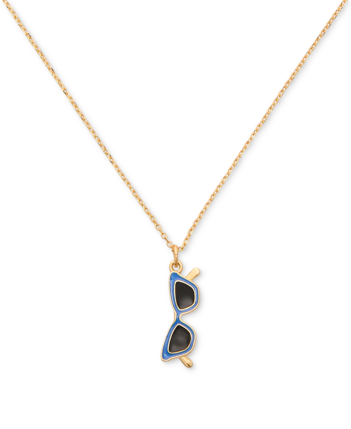 Gold-Tone Sweet Treasures Mini Pendant Necklace, 16" + 3" extender - Blue Gold.