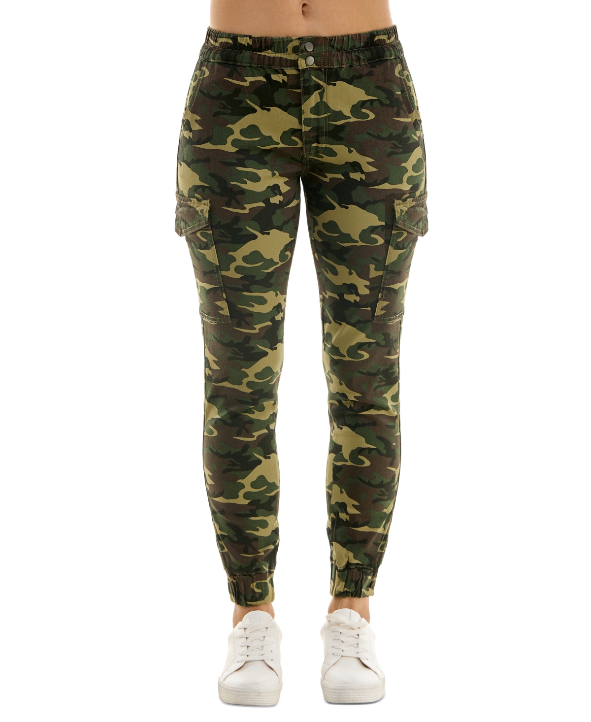 Shop Almost Famous Juniors' Cargo Pocket Joggers In Green Camo