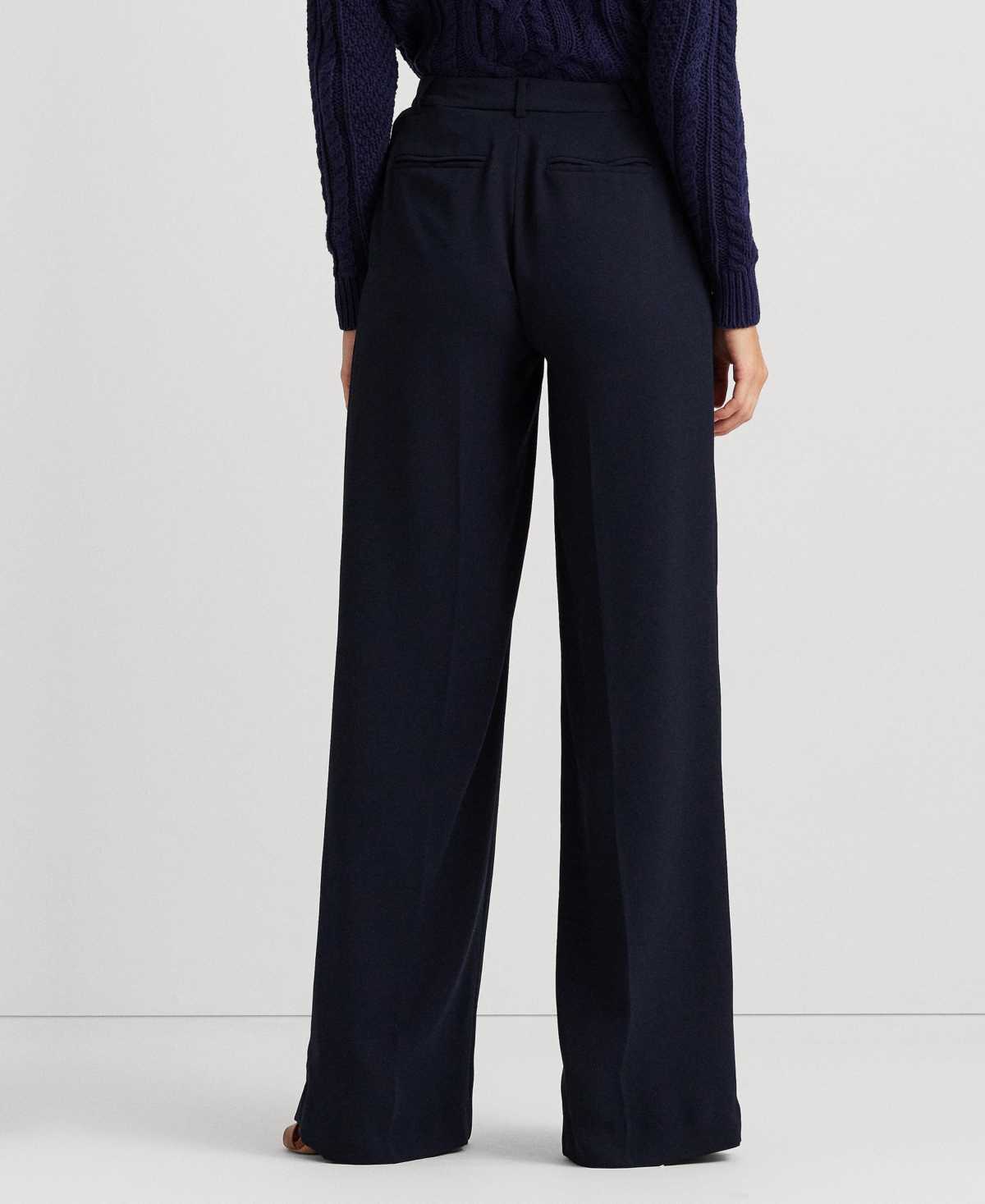 Shop Ralph Lauren Women's Double-faced Georgette Wide-leg Pants, Regular & Petite