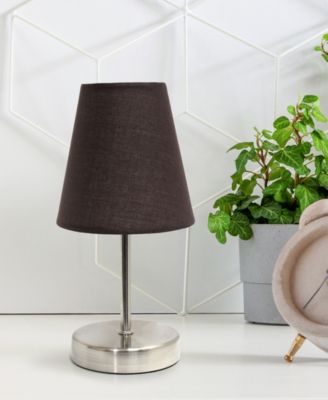 Nauru 10.5" Traditional Petite Metal Stick Bedside Table Desk Lamp with Fabric Empire Shade