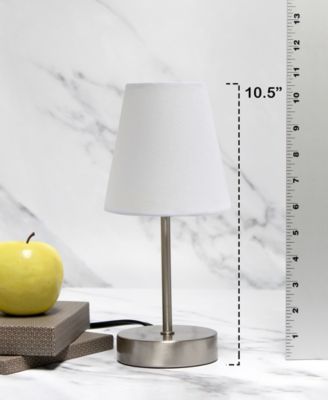 Nauru 10.5" Traditional Petite Metal Stick Bedside Table Desk Lamp with Fabric Empire Shade