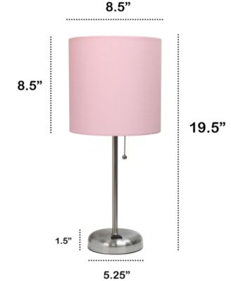 Oslo 19.5" Contemporary Bedside Standard Metal Table Desk Lamp with White Drum Fabric Shade