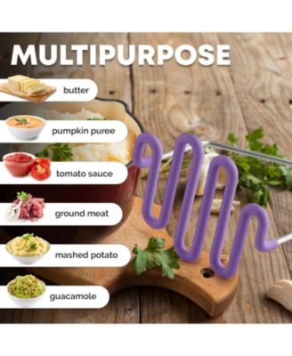 Non-Scratch Potato Masher Kitchen Tool - Durable Stainless Steel Mashed Potatoes Masher