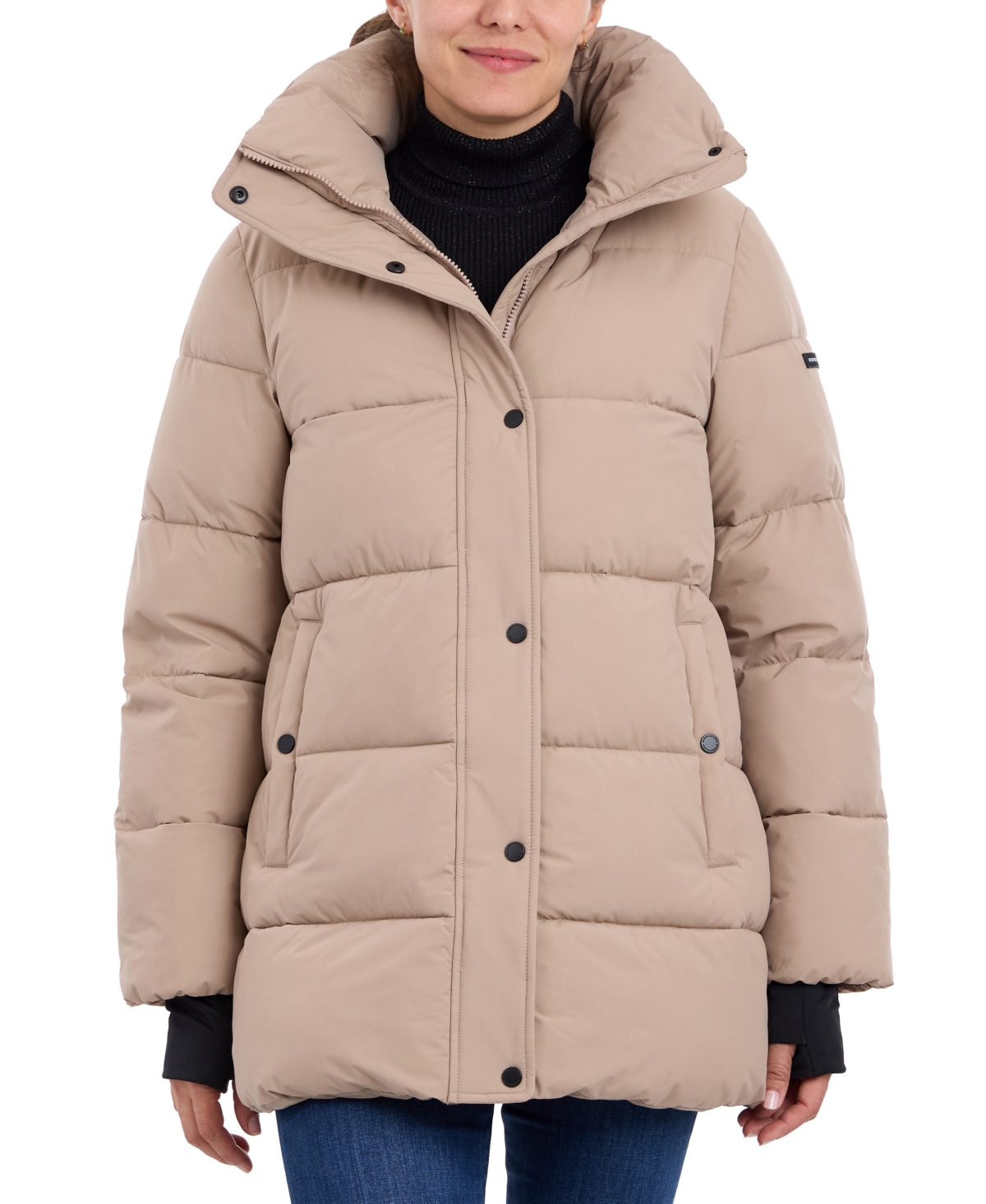 Women's Hooded Puffer Coat - Matte Lipstick