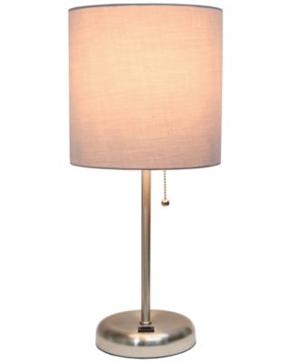 Oslo 19.5" Contemporary Bedside USB Port Feature Standard Metal Table Desk Lamp 