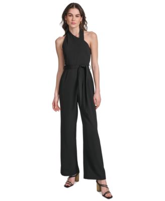 Calvin Klein - Women's Belted Flare-Leg Jumpsuit