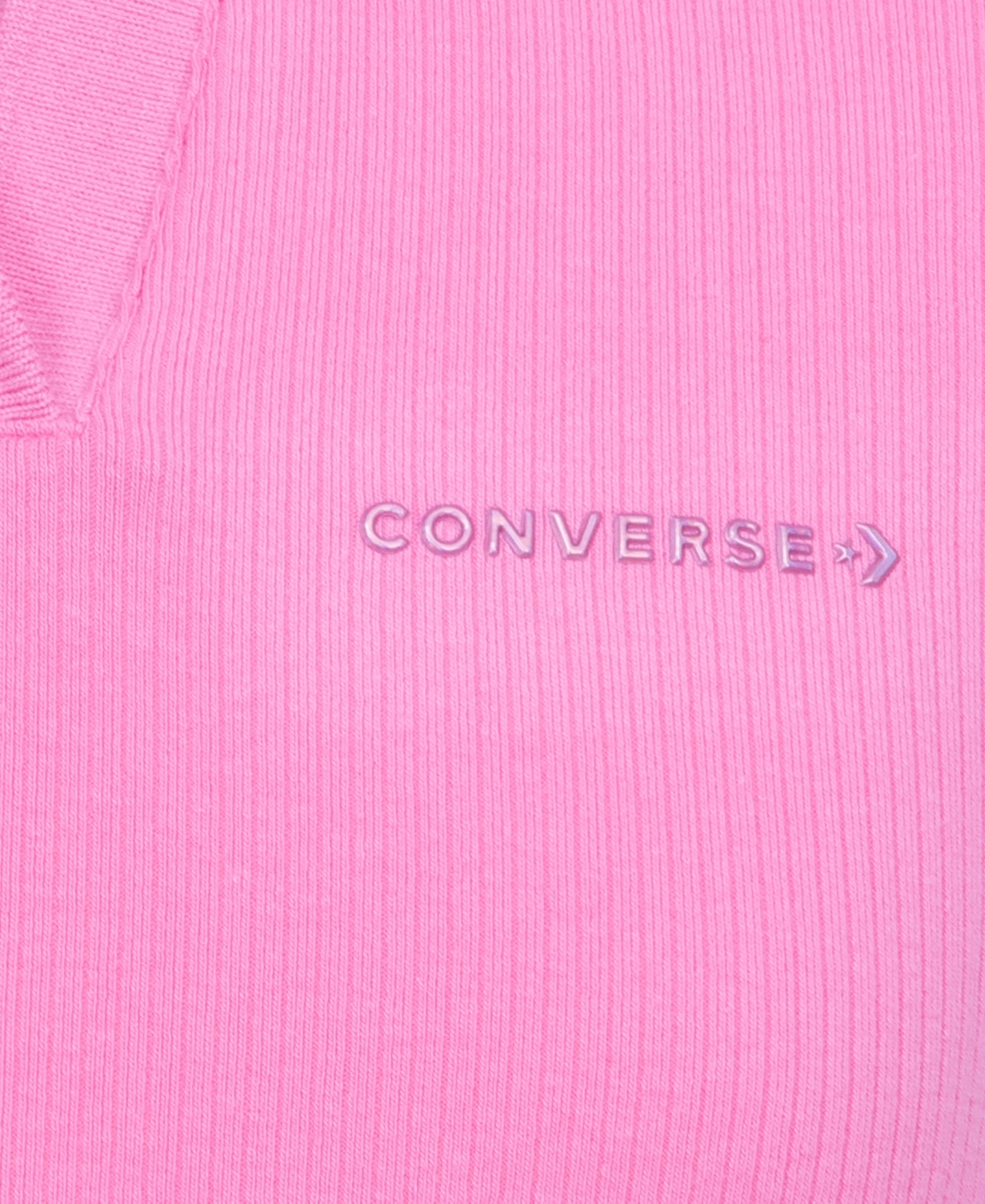 Shop Converse Girls Polo Sleeveless Rib Tank Top In Oops Pink