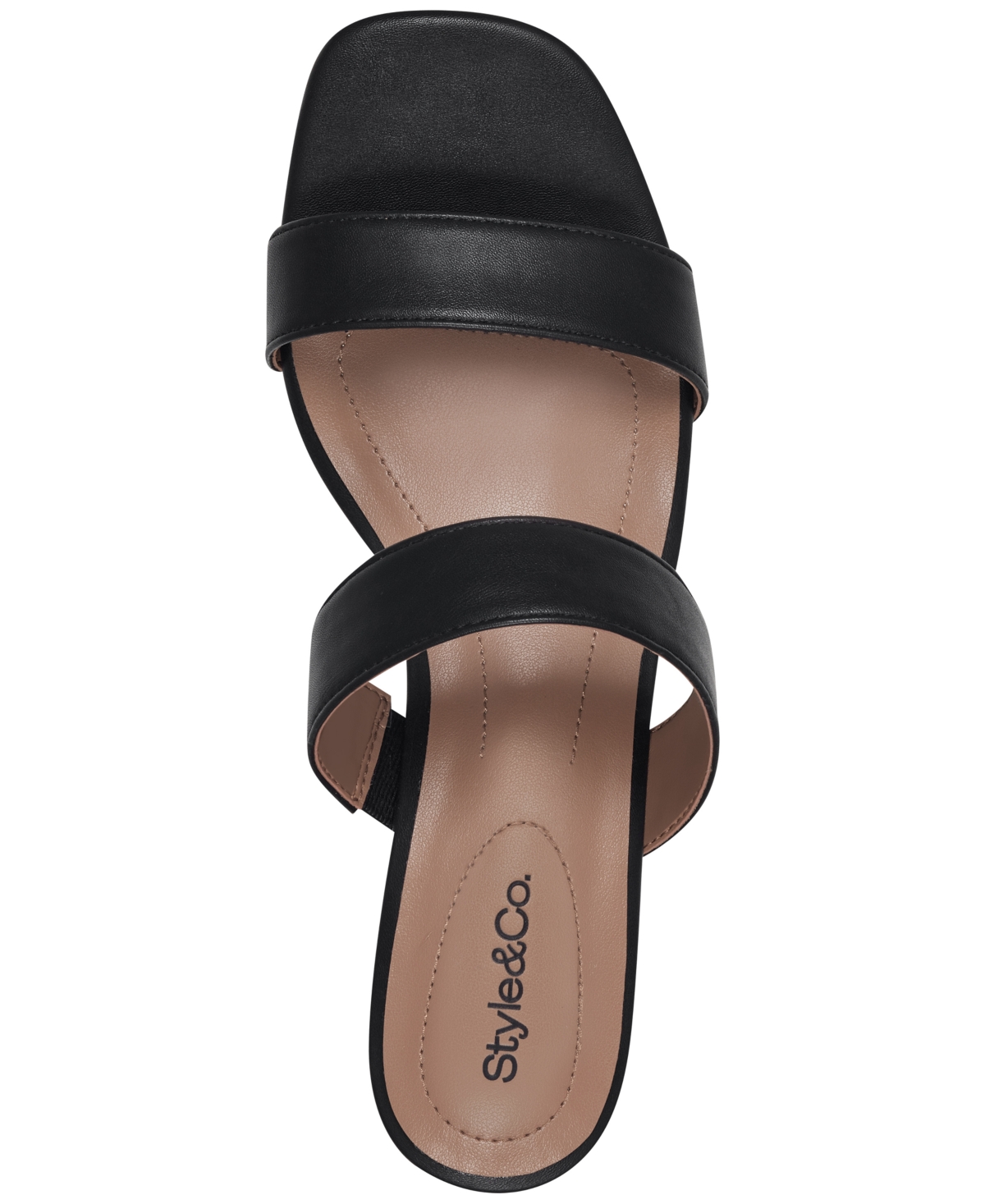 Shop Style & Co Victoriaa Slip-on Dress Sandals, Created For Macy's In Black Smooth